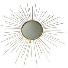 Ancien miroir soleil mural en laiton doré dans l'esprit  de (Chaty Vallauris)