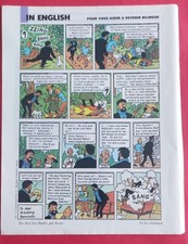 Publicité de presse: Planche TINTIN EN ANGLAIS - Oscar pour Lampe HMI OSRAM 1989