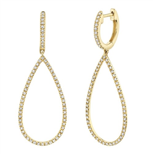 14k diamant jaune larme - diamant, poire