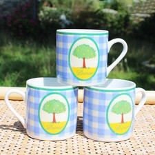Set de 3 tasses à café porcelaine Guy Degrenne modèle Sucré Salé / Tendre Jardin
