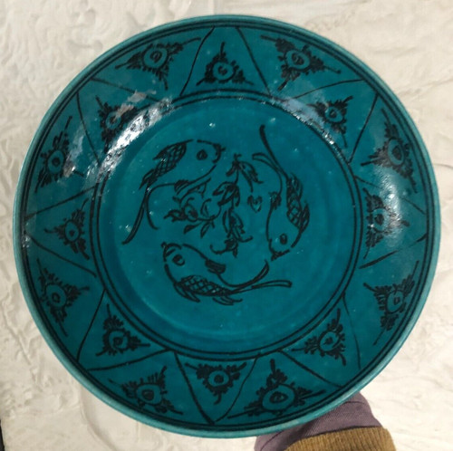 Assiette turquoise kubachi - assiette,
