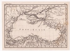 Carte Géographique XIXe Pont Euxin Mer Noire Black Sea Turkey Pontus Turquie