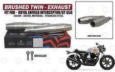 Stallion SS argent brossé "échappement compatible avec Royal Enfield Intercep...