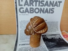 PIERRE  M'BIGOU GABON TETE DE FEMME SUR BUSTE  Haut  10.5  CM + DOCUMENTS