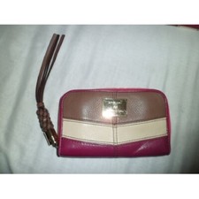 Portefeuille porte monnaie LANCEL en cuir modèle Coup d'Eclat marron violet neuf