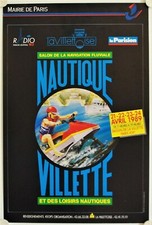 Affiche NAUTIQUE VILLETTE 1989 Salon Navigation et Loisirs Nautiques