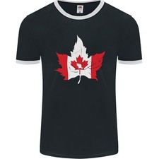 T-Shirt Ringer Pour Homme Drapeau Feuille D'Érable Canadienne Canada Castor FotL
