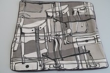 Housse Coussin  tissu Ikea 2012 fait main gris avec passepoil 45 x 45 n° 1/2