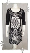 = - Robe Fantaisie  Droite Noir Blanc  DP Jeans Didier Parakian Taille 38