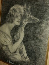 Dessin Ancien au Fusain Belle