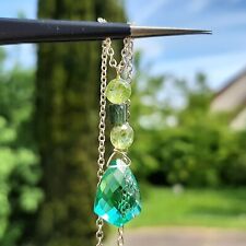 collier pendentif raffiné pierre précieuse quartz vert péridot Tourmaline argent