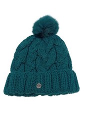 HUGO BOSS Bonnet à pompon Dames Casquette turquoise style décontracté