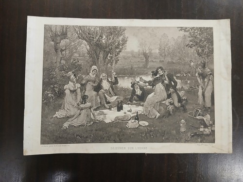 Gravure xix déjeuner sur - déjeuner,