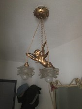 Lustre a Angelo en régule et tous les pétales en pâte de verre