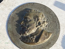 Ancienne Medaille Bronze Leon Gambetta 19 cm