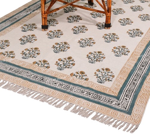 Tapis rectangulaire coton - tapis,