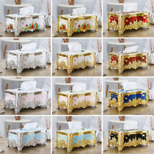 Rétro Luxe Doré Palais Tissu Boite Papier Porte Serviette Étui Hôtel Bureau Déco