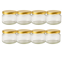 Bocaux 250 ml avec couvercle bocaux à confiture bocaux + couvercles dorés