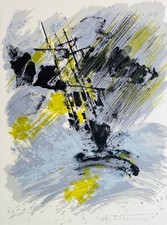 Maurice-Elie SARTHOU - "Le Bateau Ivre" - Lithographie originale signée - XVIII