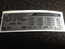 TIRE INFO DECAL ST50 ST70