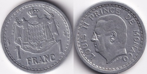 Franc 1943 monaco louis - -,