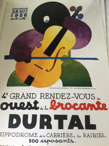 Affiche brocante durtal 1986 - brocante,
