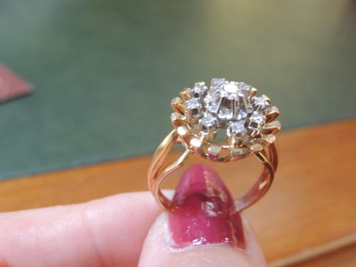 Bague fleur ancienne - en, or