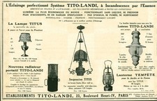 Publicité ancienne éclairage