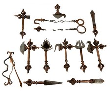 Set 13 outils Rituel Bouddhiste - Praticien tantrique Chamane Tibet-Nepal # 6018