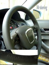 Couvre Volant En Cuir Italien Gris Foncé De Qualité Neuf Pour Audi A4 B7 05-08