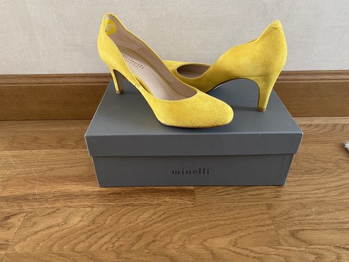 Escarpins daim jaune minelli - daim,
