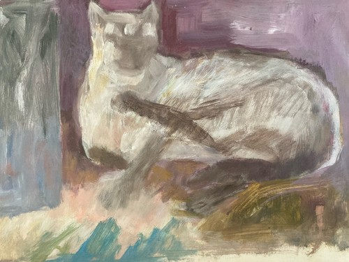 Peinture huile papier portrait - peinture,