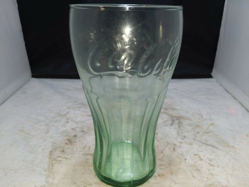 Coca cola glass with embossed - with,