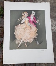 Belle grande gravure signée