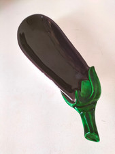 Coupe aubergine brillante en céramique italienne – années 60