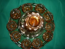 SERVICE A LIQUEUR / DIGESTIF ANCIEN - CARAFE, PLATEAU ET 10 VERRES - ROSE TBE