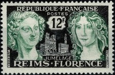 FRANCE  1956 JUMELAGE REIMS FLORENCE  YT n° 1061 Neuf ★★ luxe / MNH (A)