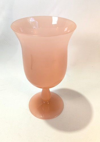 Vase rose sur pied opaline - rose,