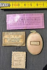 LOT DE 4 ANCIENNE RELIQUE DE SAINTES SOUBIROU SAINTE MARGUERITE AGNUS DEI  MARIE