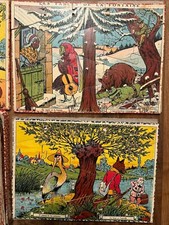 Les FABLES DE LA FONTAINE & Jouet & Jeu Ancien & Puzzle & Loup , Agneau , Cigale