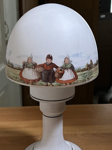 Lampe champignon verre opalin - lampe,