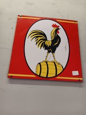 Très rare plaque Tole bière COQ HARDI  brasserie tonneau Nord No Émaillée 