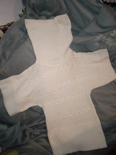 Pull ecru manches courtes col - pull,