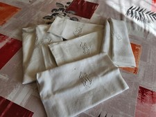 5 anciennes serviettes de tables damassées monogrammées 70*57cm