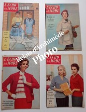 lot 4 revues l'Echo de la Mode février 1957 n°5 6 7 8 magazines couture tricot