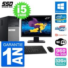 PC Tour Dell 990 Ecran 27" Intel Core i5-2400 RAM 32Go SSD 960Go Windows 10 Wifi