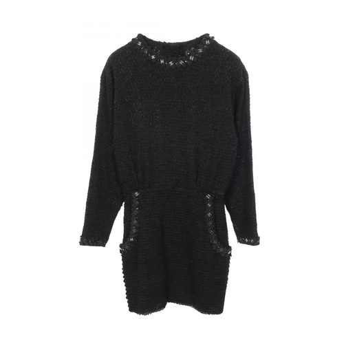 Robe tweed ruban bouton - robe, en