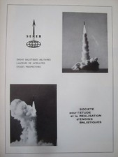 8/1968 PUB SEREB ENGIN BALISTIQUE SNLE MSBS SSBS ICBM PUTEAUX ORIGINAL FRENCH AD