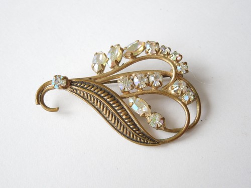 Broche strass vintage aurora - strass,
