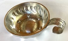 ANCIEN TASTE VIN ARGENTÉ PAMPRES & VIGNE 103G SILVER PLATED FRENCH WINE TASTER